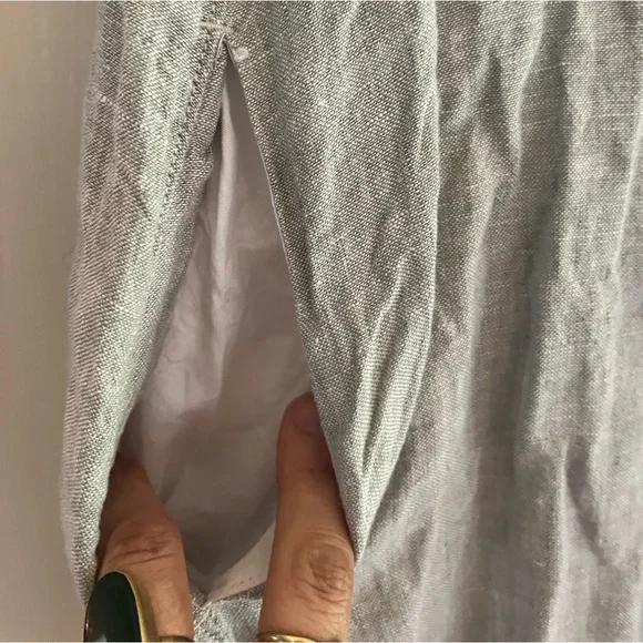 Tahari 100% Linen Preppy Tennis Minimalist Edwardian Button Front 90s Mini Dress - Picture 2 of 9